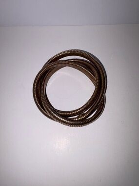 Coiled Metallic Stretch Bracelet - Bronze Tone